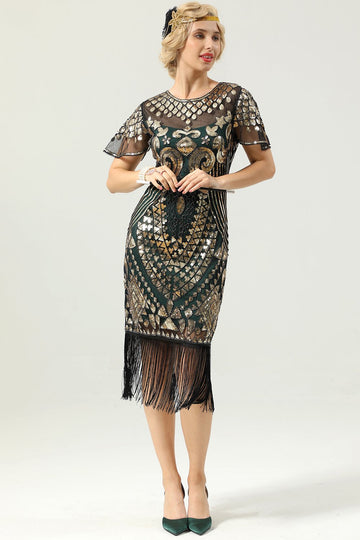 Green Sequin 1920s Dress